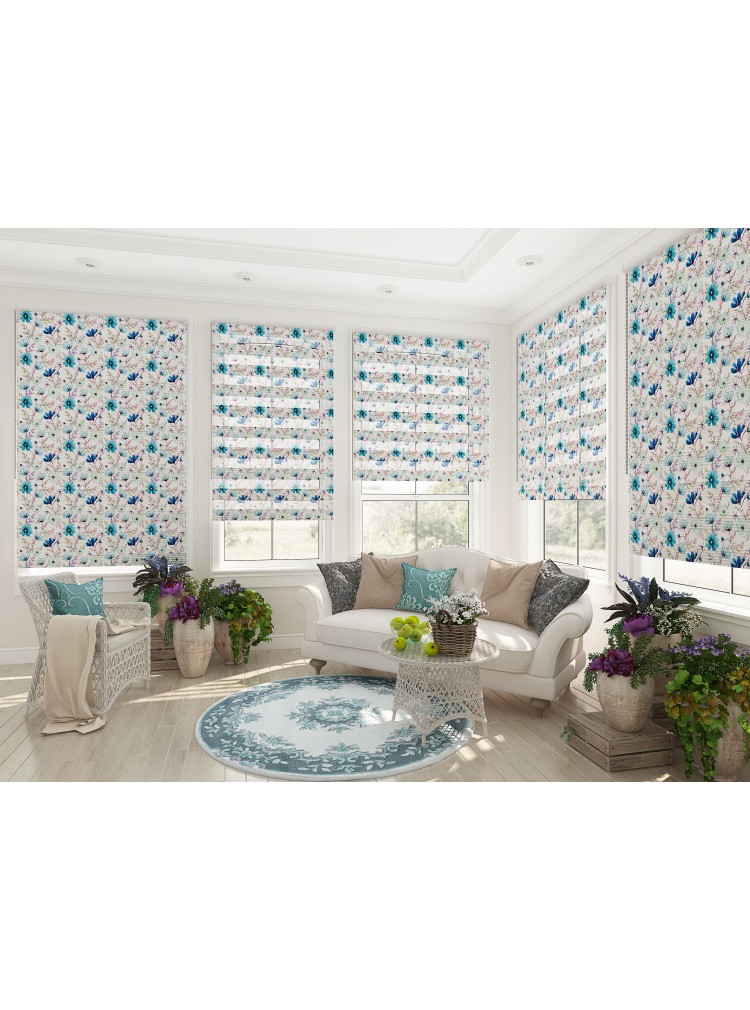 ZEBRA PERDE MAVİ MODELİ